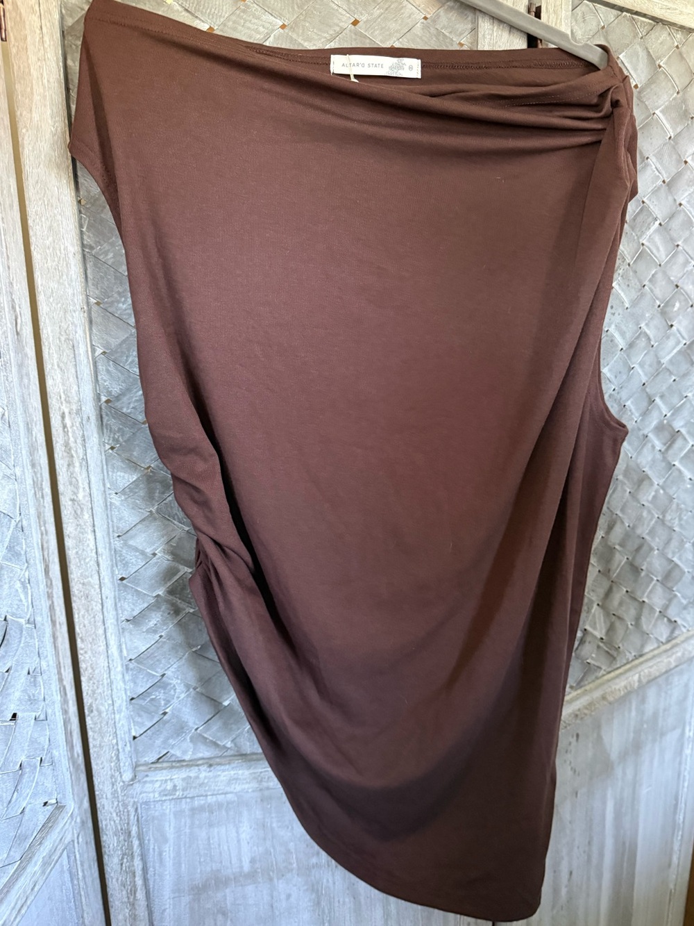Brown Draped Women's Shirt